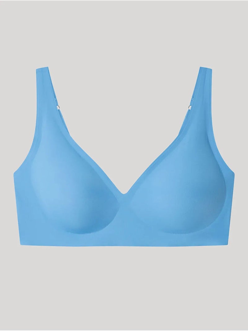 Sujetador push-up sin aro y con foam extraíble, de microfibra Azul - Kiabi