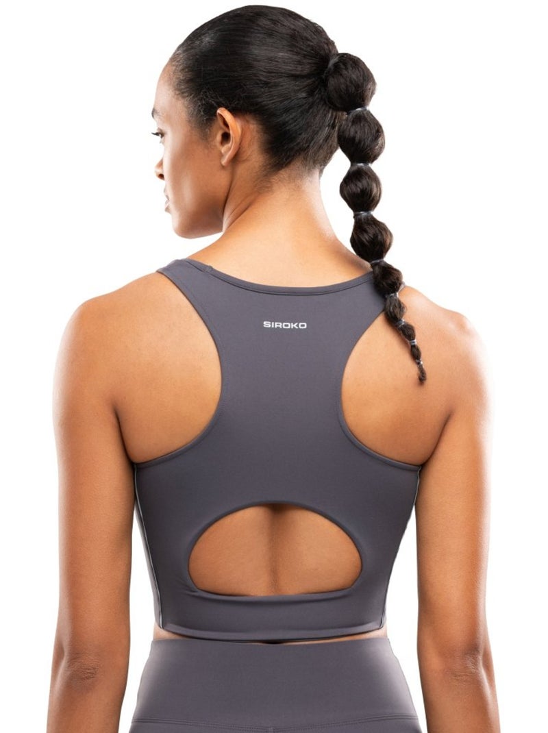 Sujetador running mujer mujer angkor dark gray Blanco Gris - Kiabi