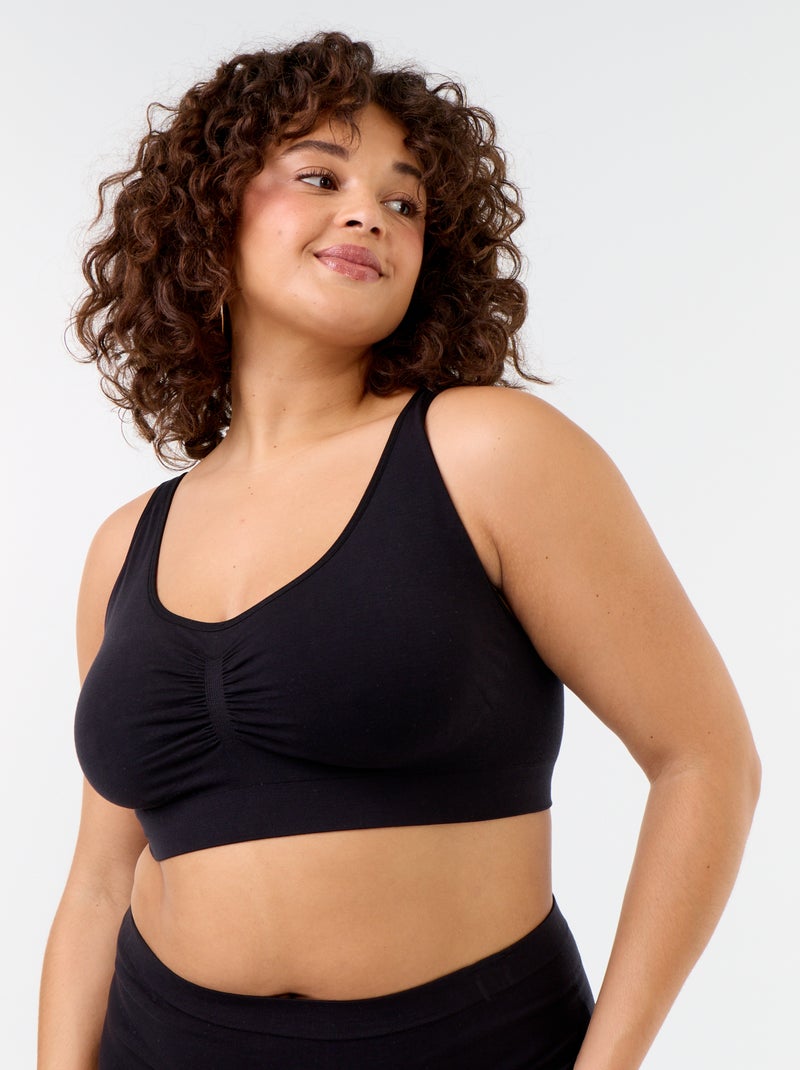 Sujetador top sin aros Negro - Kiabi