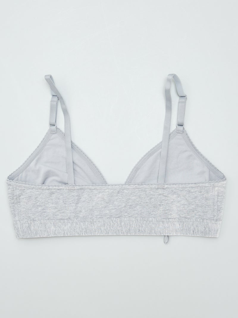 Sujetador triangular sin aros - colección fácil de poner GRIS - Kiabi