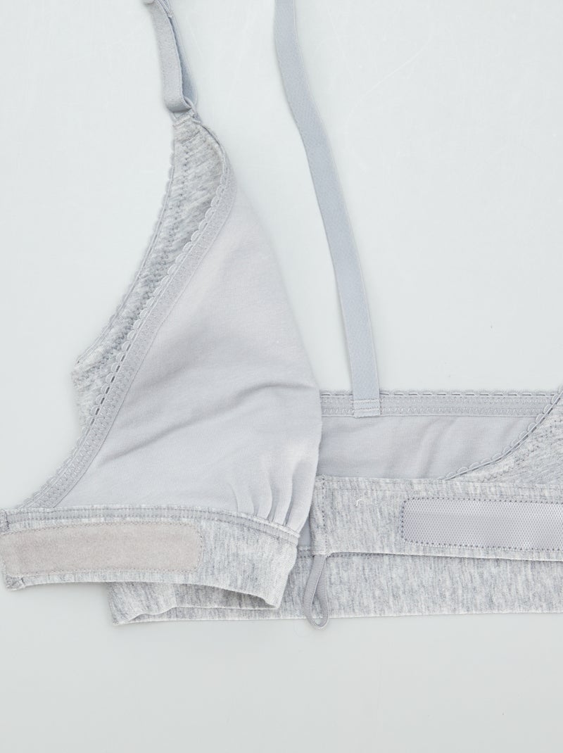 Sujetador triangular sin aros - colección fácil de poner GRIS - Kiabi