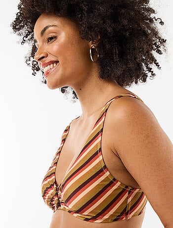 Sujetador triángulo de microfibra estampado