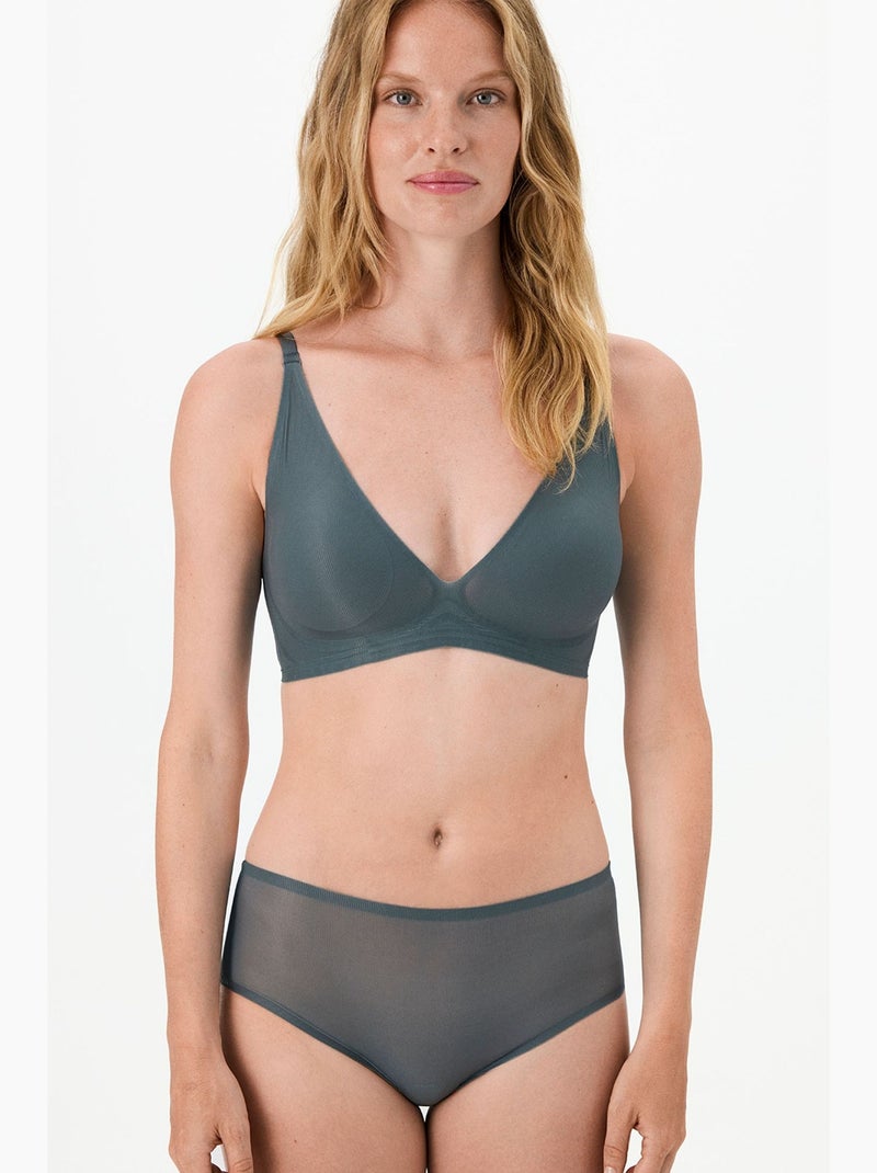 Sujetador zerogram decolette con relleno invisible penti Gris negro - Kiabi
