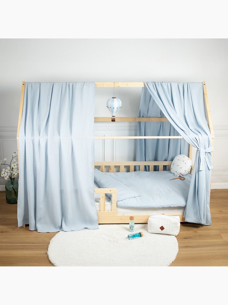 Sujetadores anudables para dosel de cama en gasa de algodón | SEVIRA KIDS Azul - Kiabi