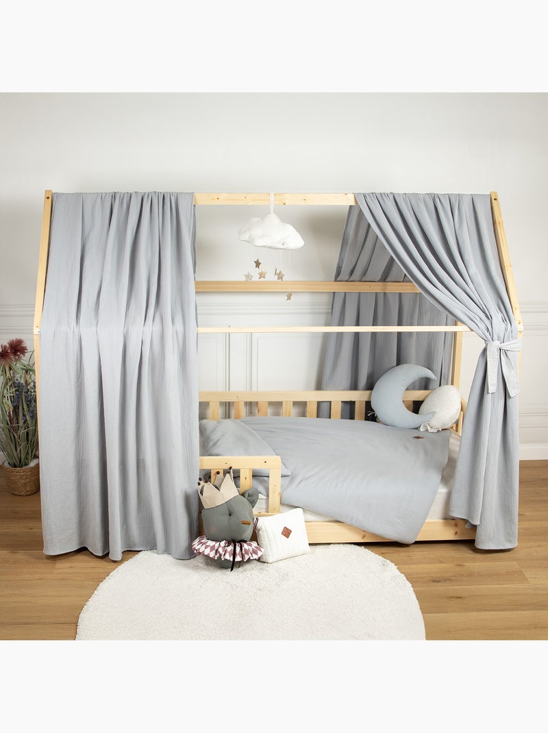 Sujetadores anudables para dosel de cama en gasa de algodón | SEVIRA KIDS Gris - Kiabi