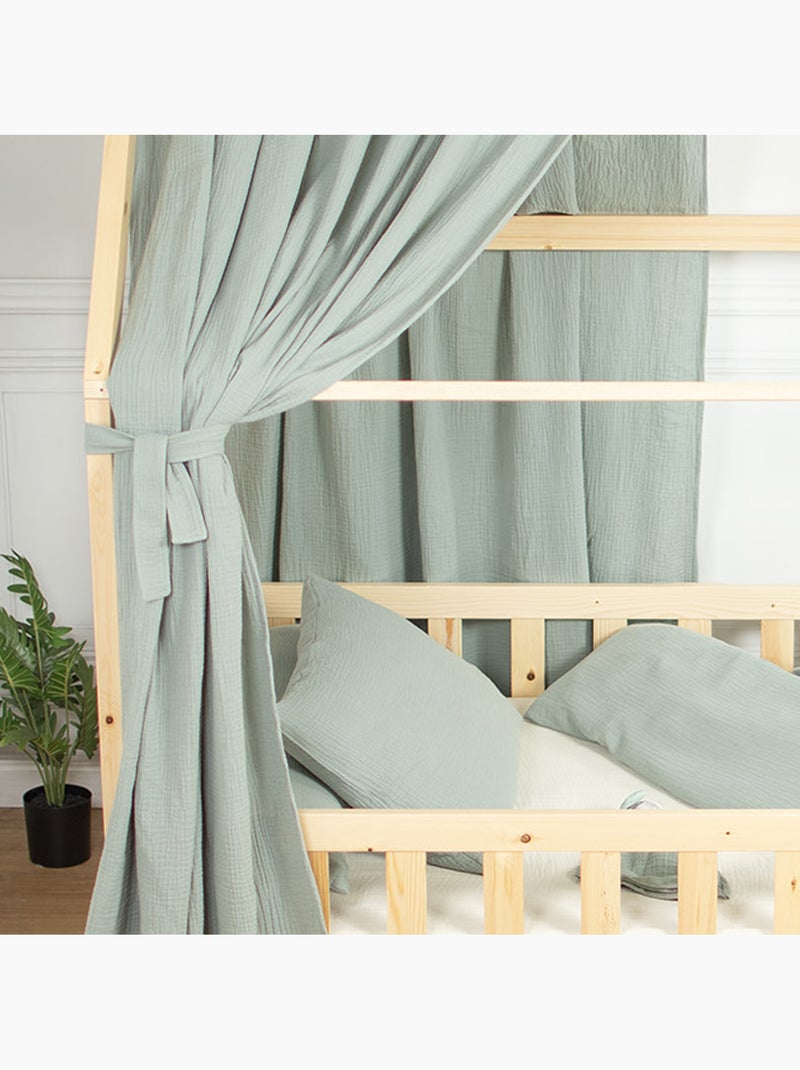 Sujetadores anudables para dosel de cama en gasa de algodón | SEVIRA KIDS Verde agua - Kiabi