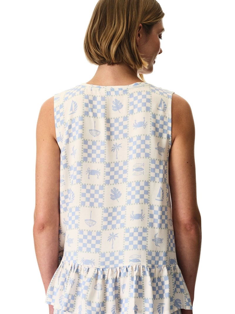 Sun kissed top de pijama de tirantes a cuadros penti Blanco Azul - Kiabi