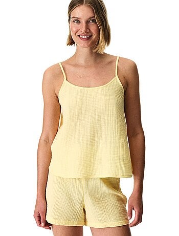 Sunny day conjunto de pijama de muselina de algodón con short penti