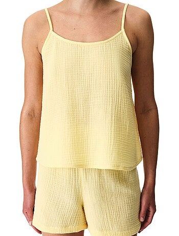 Sunny day conjunto de pijama de muselina de algodón con short penti