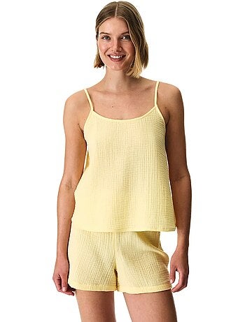 Sunny day conjunto de pijama de muselina de algodón con short penti