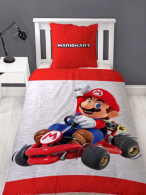 Super Mario Bros, Juego de sábanas infantil reversible, Mario Kart, funda nórdica 140 x 200 cm - Kiabi Super Mario Bros, Juego de sábanas infantil reversible, Mario Kart, funda nórdica 140 x 200 cm - Kiabi