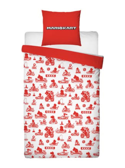 Super Mario Bros, Juego de sábanas infantil reversible, Mario Kart, funda nórdica 140 x 200 cm - Kiabi Super Mario Bros, Juego de sábanas infantil reversible, Mario Kart, funda nórdica 140 x 200 cm - Kiabi