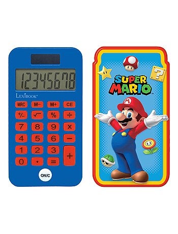 Super Mario Calculadora de bolsillo de 8 dígitos con funda protectora
