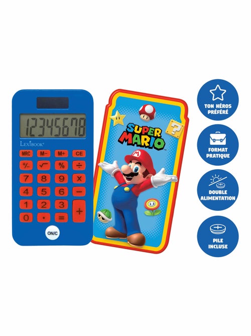 Super Mario Calculadora de bolsillo de 8 dígitos con funda protectora - Kiabi