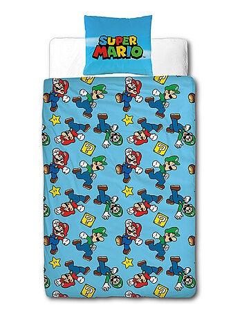 Super Mario, juego de sabanas infantil estampado reversible, MARIO Y LUIGI