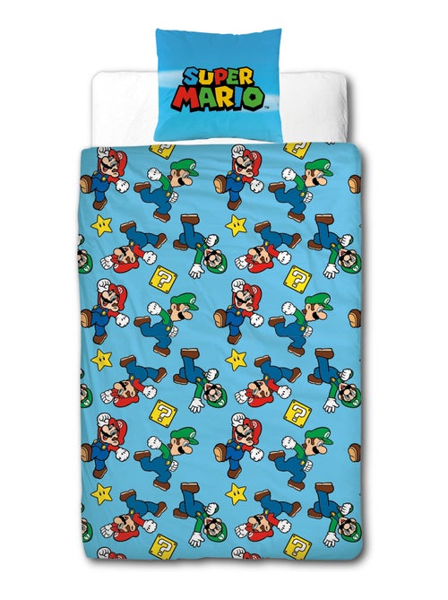 Super Mario, juego de sabanas infantil estampado reversible, MARIO Y LUIGI - Kiabi Super Mario, juego de sabanas infantil estampado reversible, MARIO Y LUIGI - Kiabi