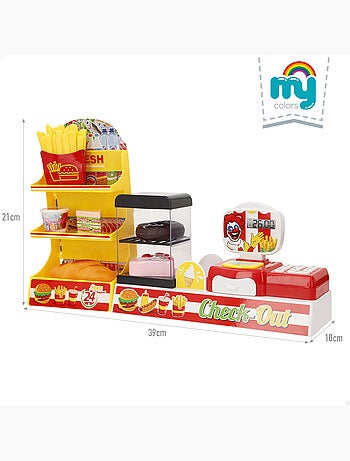 Supermercado de juguete con accesorios, luz y sonidos my home