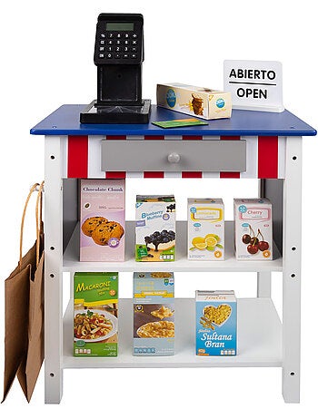 Supermercado madera juguete con accesorios woomax