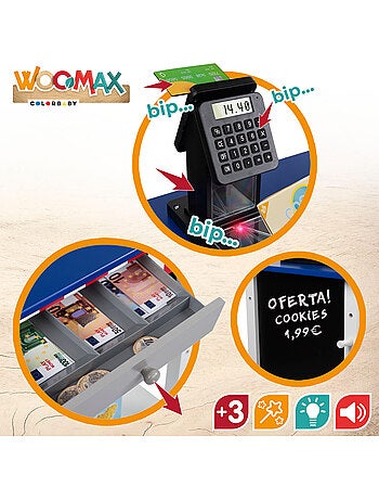 Supermercado madera juguete con accesorios woomax