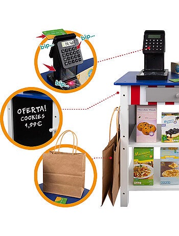 Supermercado madera juguete con accesorios woomax