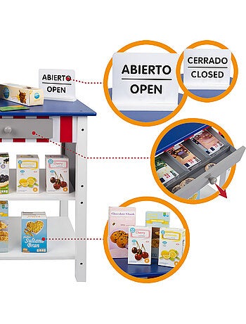 Supermercado madera juguete con accesorios woomax