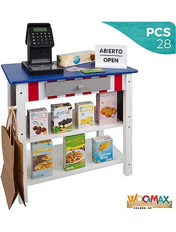 Supermercado madera juguete con accesorios woomax