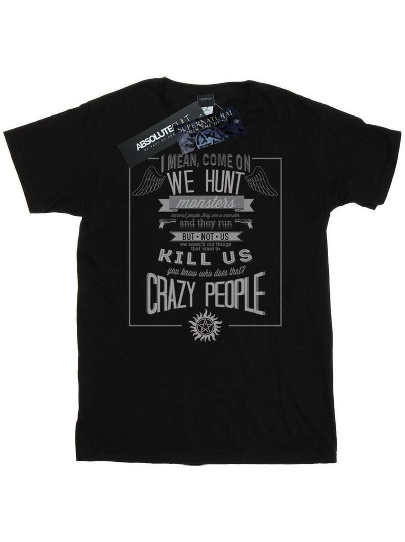 Supernatural - Camiseta Crazy People para Hombre Negro - Kiabi
