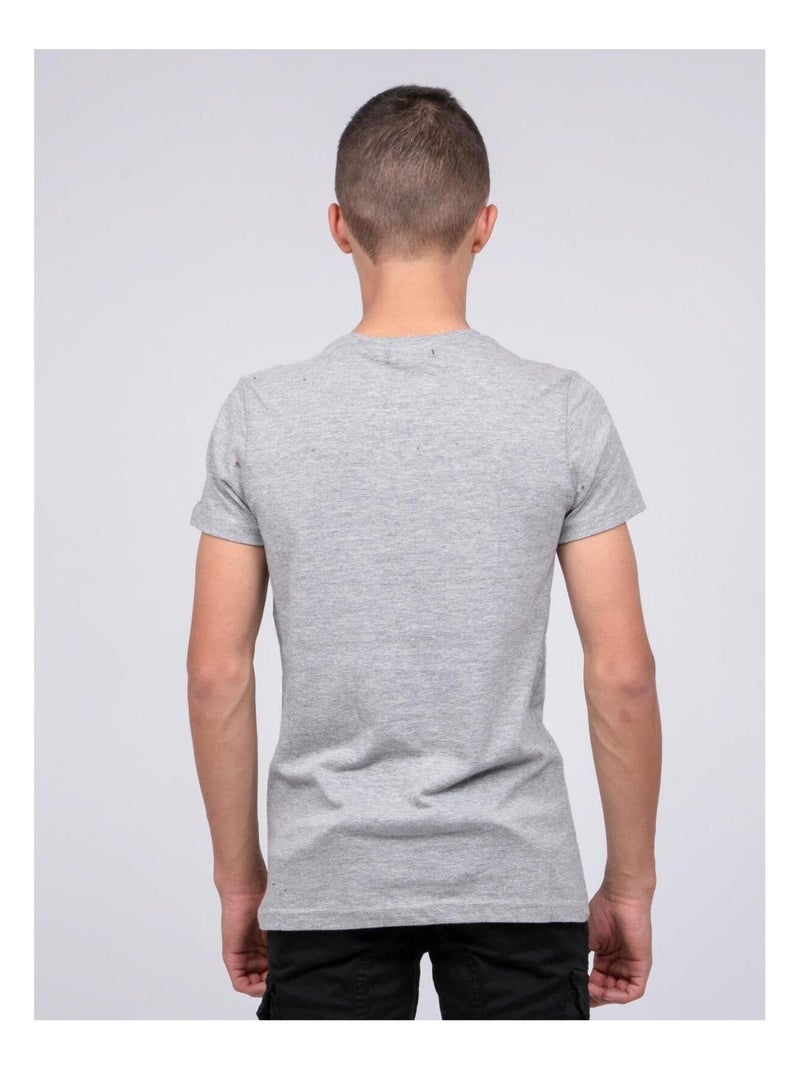 T shirt pur coton JAPING-J Gris jaspeado - Kiabi