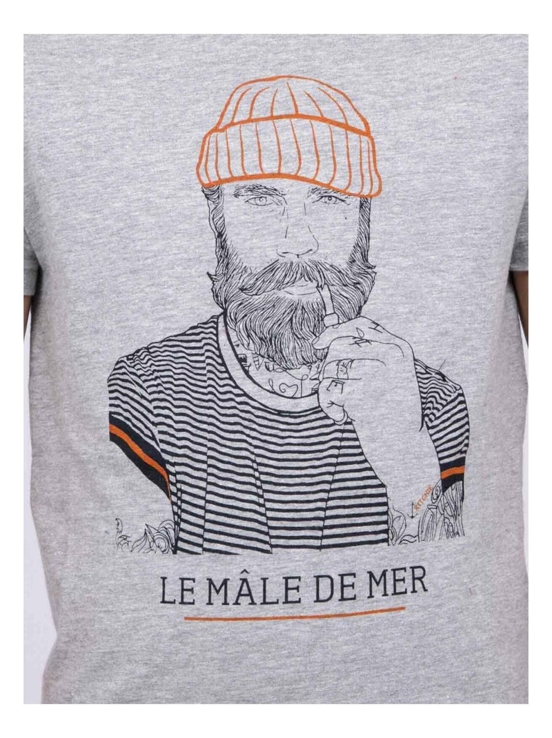 T shirt pur coton JAPING-J Gris jaspeado - Kiabi
