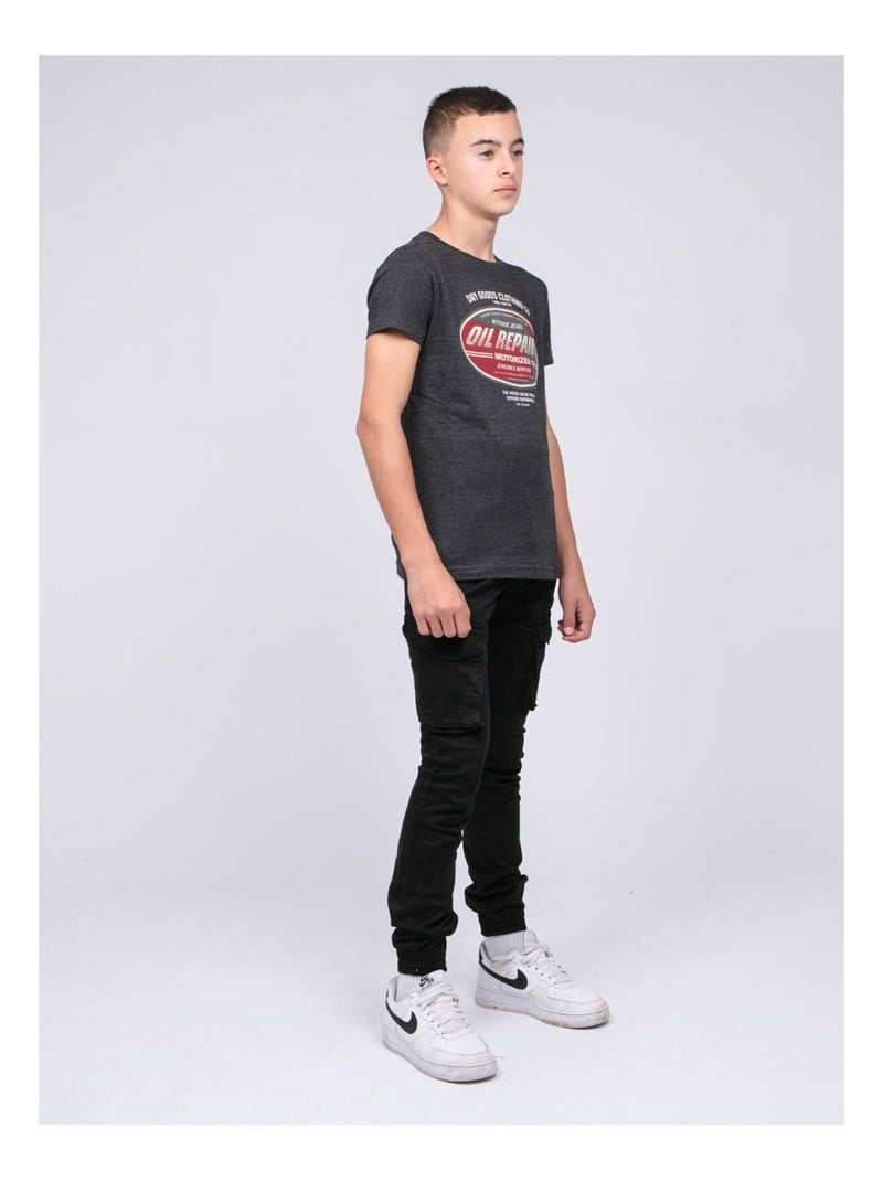 T shirt pur coton JOCTURNE-J Gris oscuro - Kiabi