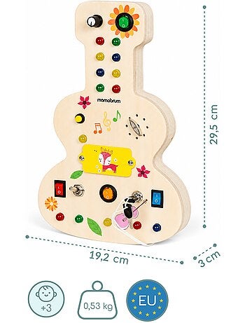 Tabla de actividades madera guitarra led música niños mamabrum