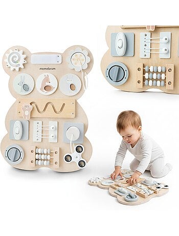 Tabla de actividades madera oso montessori teddy board mamabrum