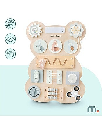 Tabla de actividades madera oso montessori teddy board mamabrum