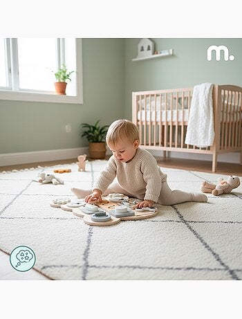 Tabla de actividades madera oso montessori teddy board mamabrum