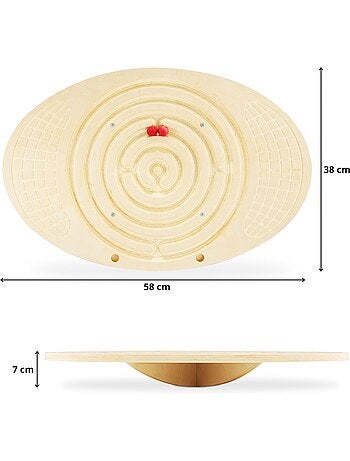 Tabla de equilibrio de madera laberinto bolas niños adultos coordinación