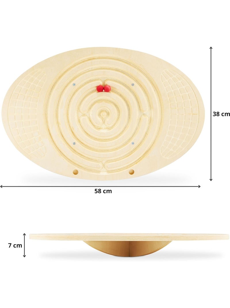 Tabla de equilibrio de madera laberinto bolas niños adultos coordinación N/D - Kiabi