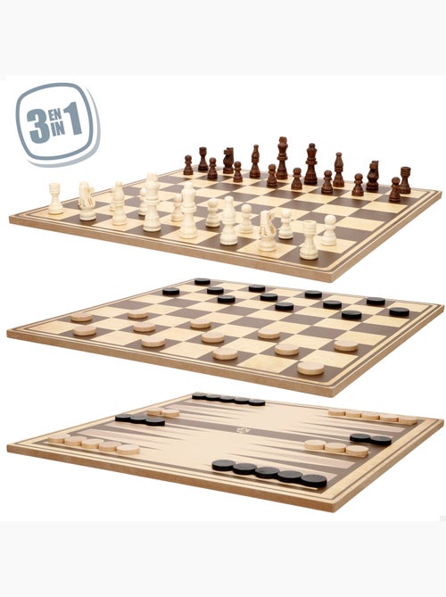 Tablero ajedrez 3 en 1 cb games - Kiabi