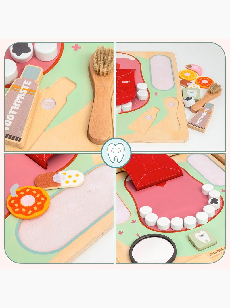 Tablero de actividades madera dentista 45x45cm higiene dental mamabrum N/D - Kiabi