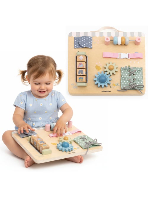 Tablero de actividades madera granja 30x24cm 6 funciones engranajes mamabrum - Kiabi Tablero de actividades madera granja 30x24cm 6 funciones engranajes mamabrum - Kiabi
