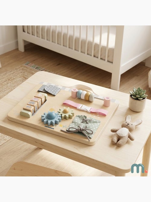 Tablero de actividades madera granja 30x24cm 6 funciones engranajes mamabrum - Kiabi Tablero de actividades madera granja 30x24cm 6 funciones engranajes mamabrum - Kiabi