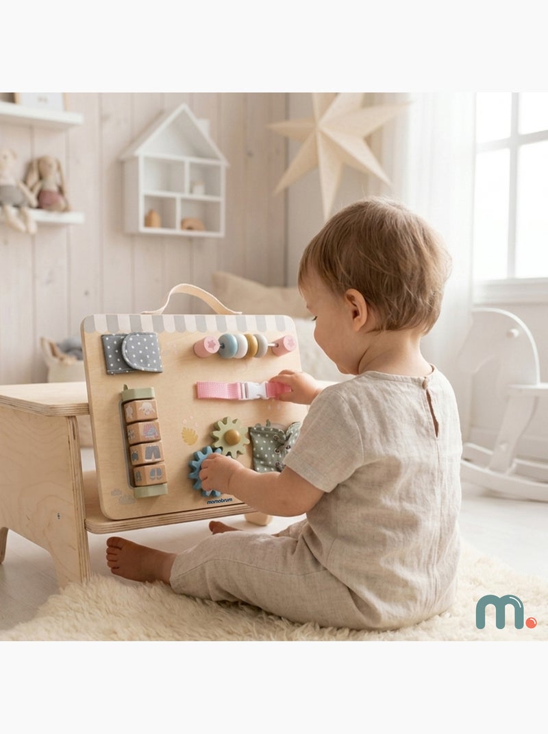 Tablero de actividades madera granja 30x24cm 6 funciones engranajes mamabrum N/D - Kiabi
