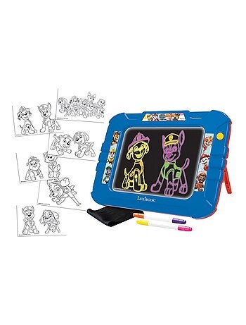 Tablero de dibujo luminoso paw patrol neon con rotuladores y plantillas