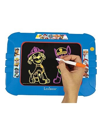 Tablero de dibujo luminoso paw patrol neon con rotuladores y plantillas