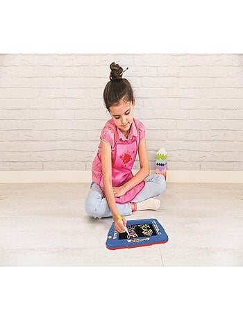 Tablero de dibujo luminoso paw patrol neon con rotuladores y plantillas