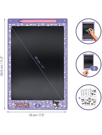 Tableta de escritura e-ink kuromi 11’’ multicolor con plantillas
