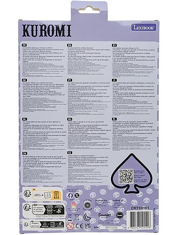 Tableta de escritura e-ink kuromi 11’’ multicolor con plantillas