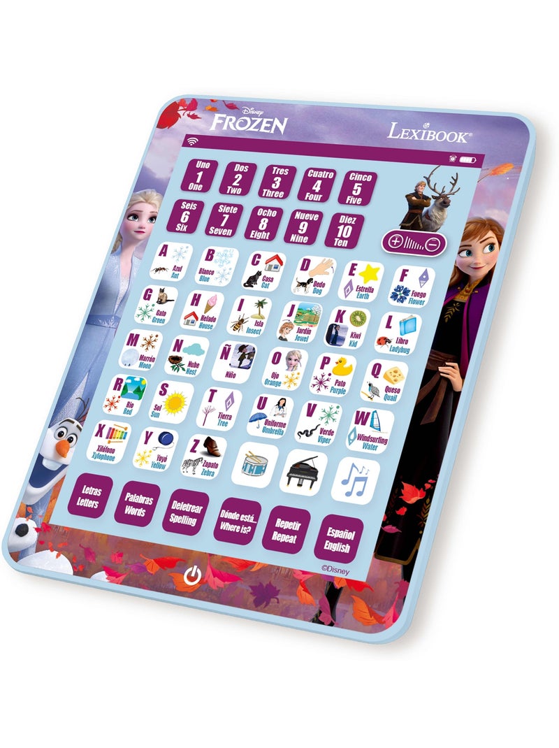 Tableta educativa parlante bilingüe congelada para aprender letras y números en inglés y español Azul - Kiabi