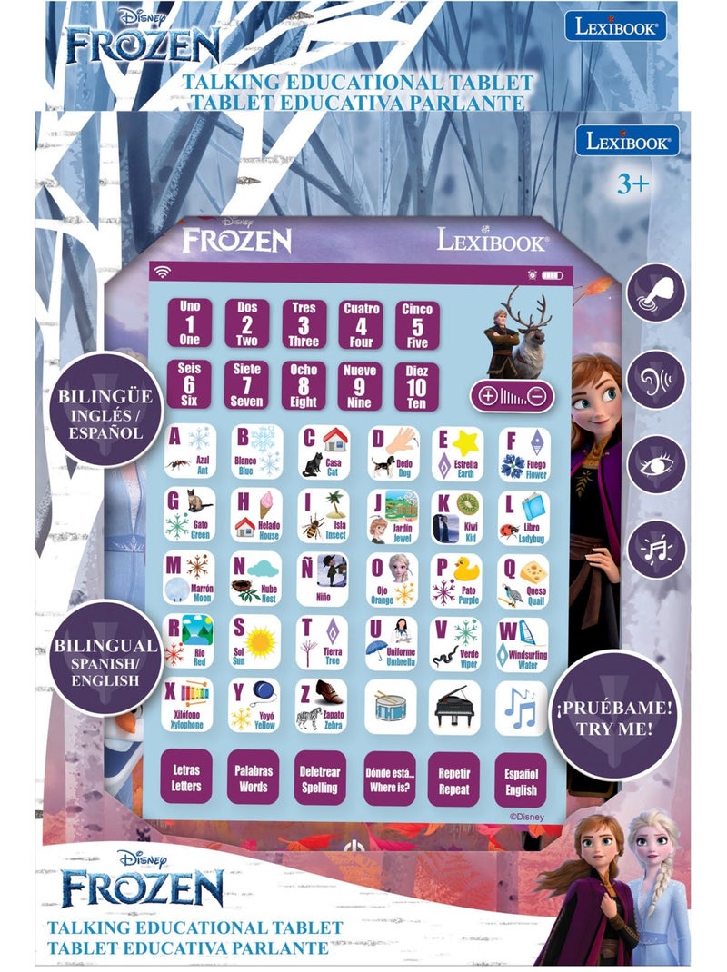 Tableta educativa parlante bilingüe congelada para aprender letras y números en inglés y español Azul - Kiabi