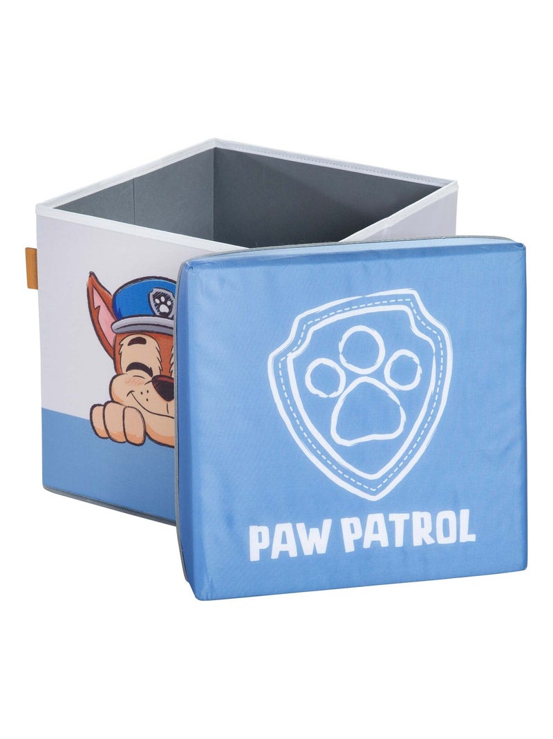 Taburete cubo de almacenamiento en tela para habitación infantil - 'Roba Paw Patrol' Azul Multicolor Blanco - Kiabi