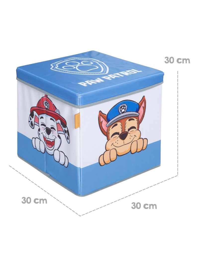 Taburete cubo de almacenamiento en tela para habitación infantil - 'Roba Paw Patrol' Azul Multicolor Blanco - Kiabi
